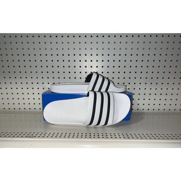 adidas Other - Adidas Adilette Mens Sport Sandals Slides Flip Flops Size 11 White Black 280648